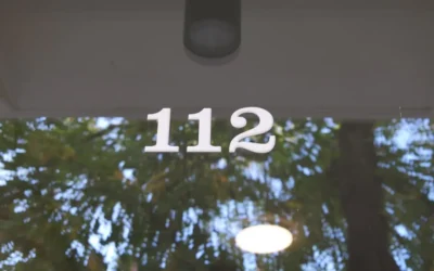 a close up of the numbers on a glass door
