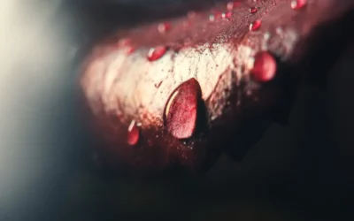 a close up of a red liquid