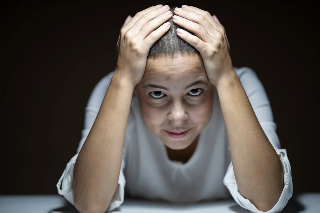 woman in white crew neck t-shirt