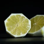 a lemon cut in half