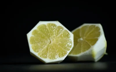 a lemon cut in half